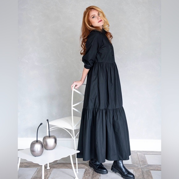 Nation LTD Dresses & Skirts - Nation LTD Los Angeles Chic Black Long-Sleeve Dress 100% Pima Cotton